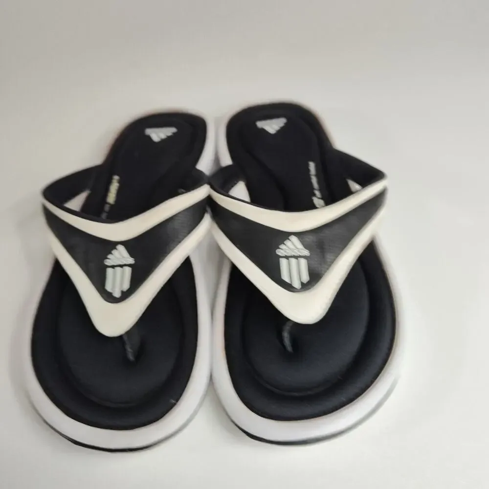 Adidas Womens Size 4 Fit Foam Soft Comfort Footbed Flip Flop Sandal Black/ White